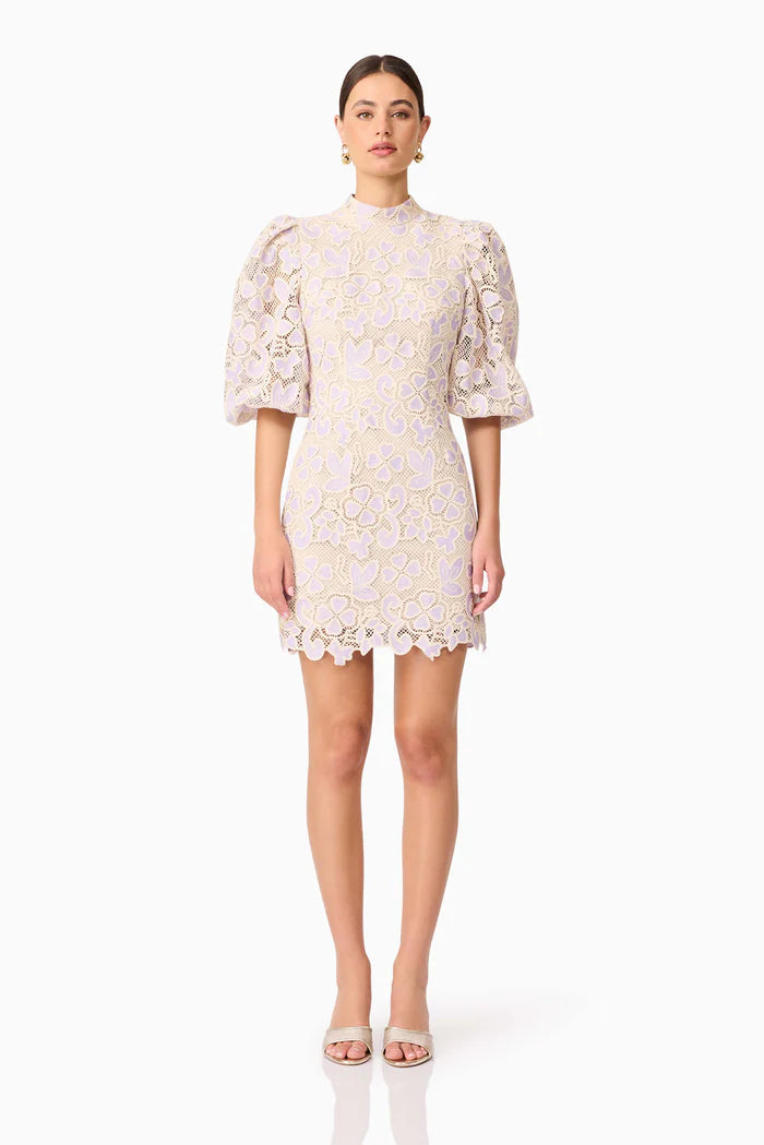 Elliatt - Jasmine Long Sleeves Mini Dress - Lilac Multi