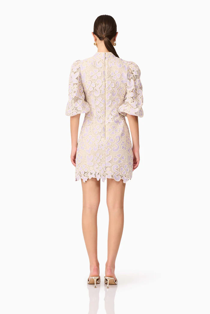 Elliatt - Jasmine Long Sleeves Mini Dress - Lilac Multi