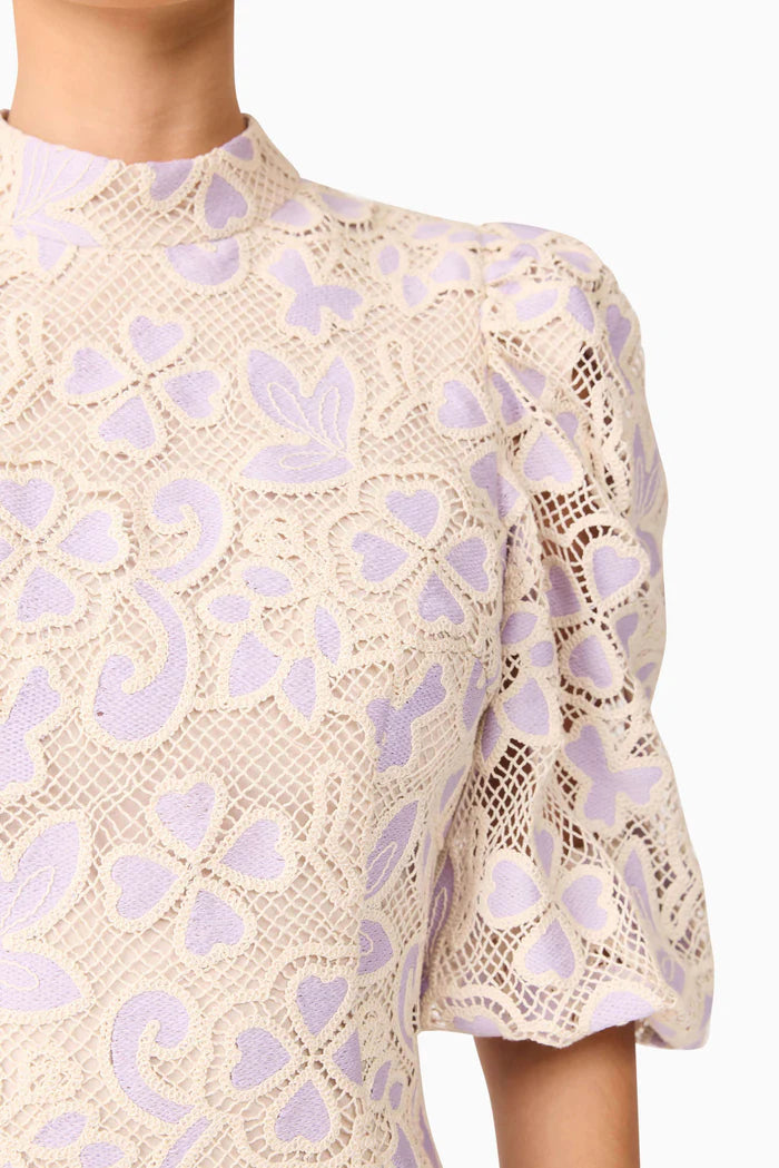 Elliatt - Jasmine Long Sleeves Mini Dress - Lilac Multi