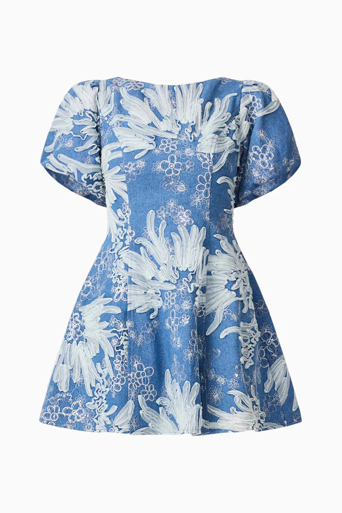 Elliatt - Anneliese A-Line Mini Dress - Blue Ivory Jones & Daughters Elliatt - Anneliese A-Line Mini Dress - Blue Ivory Jones & Daughters