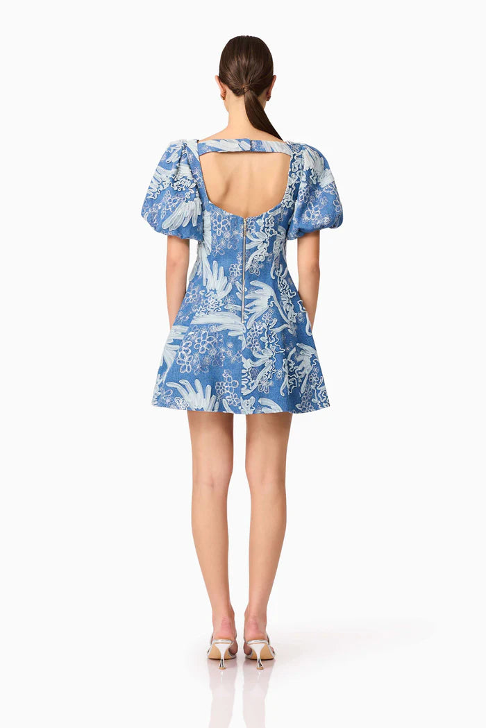 Elliatt - Anneliese A-Line Mini Dress - Blue Ivory