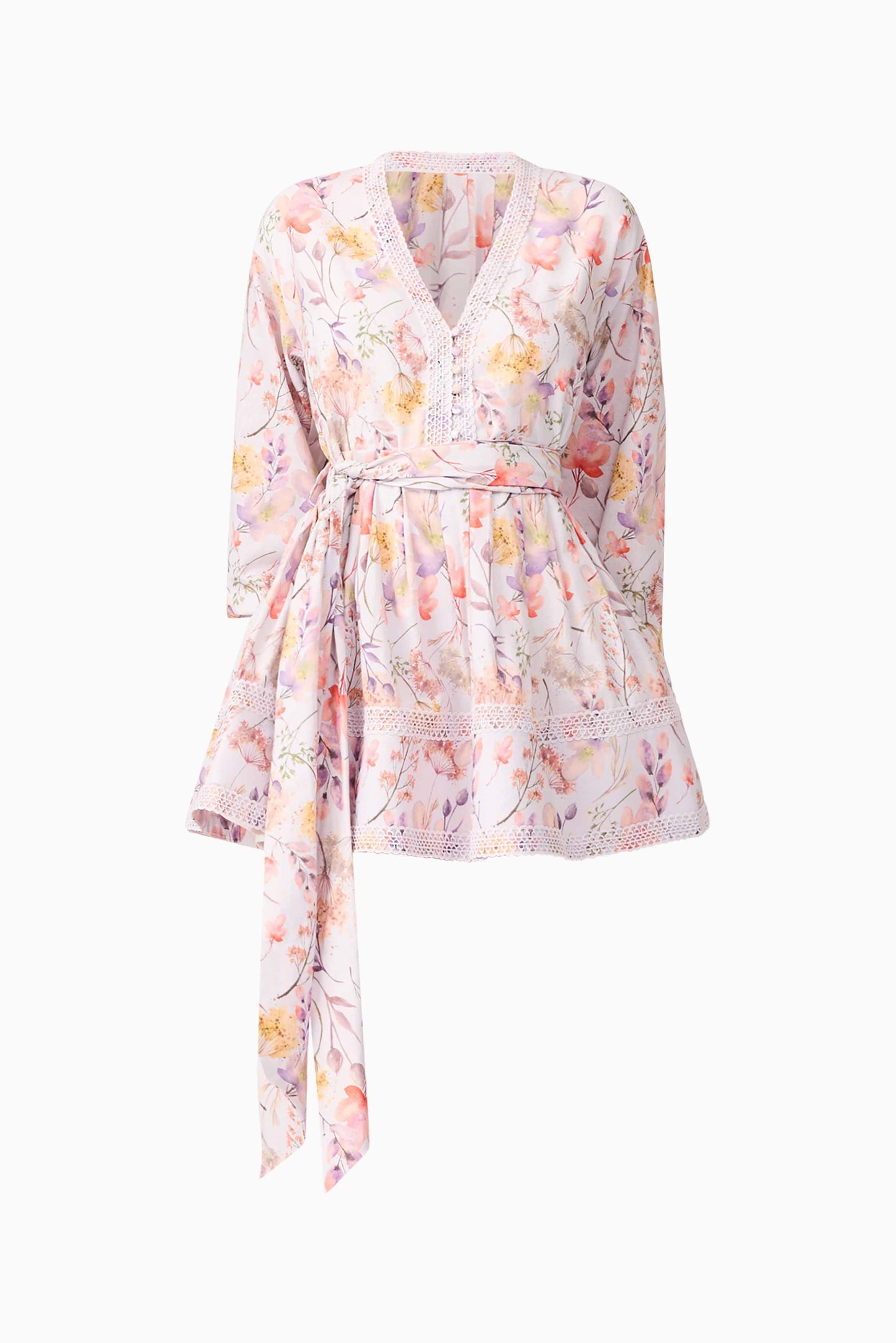 Elliatt - Ines Long Sleeve Mini Dress - Purple Floral
