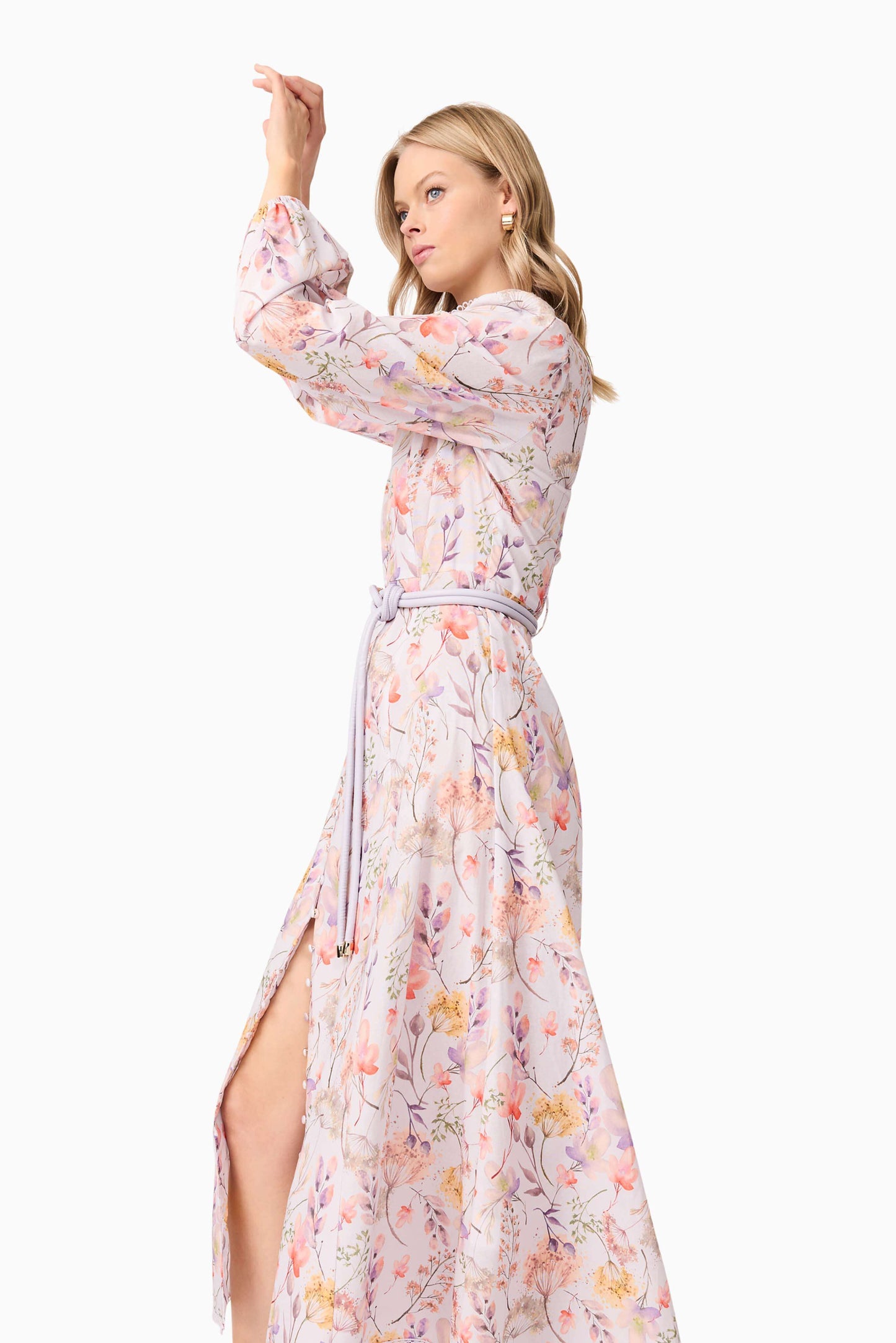 Elliatt - Ines Midi Shirt Dress - Purple Floral