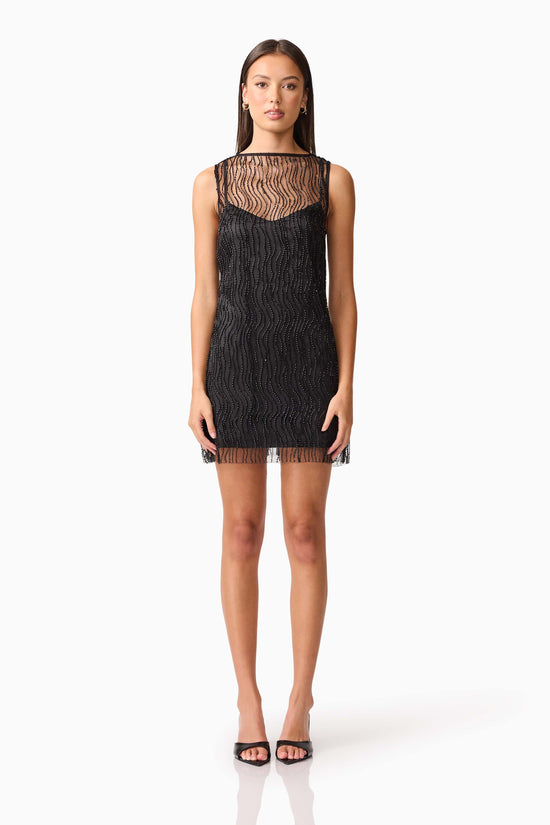 Margot Party Shift Mini Dress - Black - XL