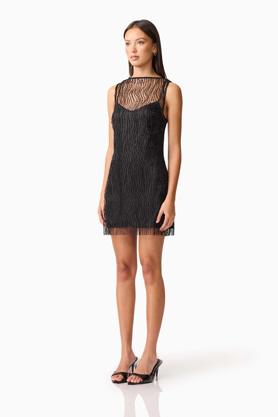 Margot Party Shift Mini Dress - Black - XL