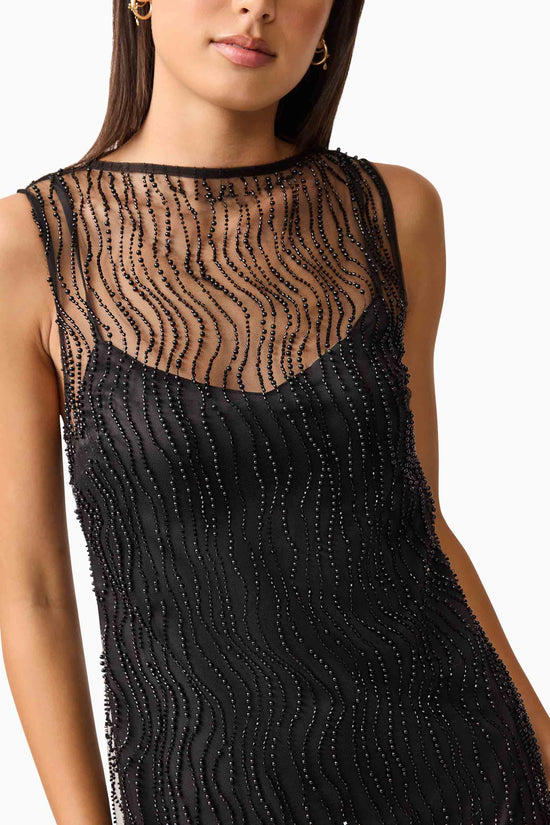 black mesh shift dress Margot Party Shift Mini Dress - Black - XL