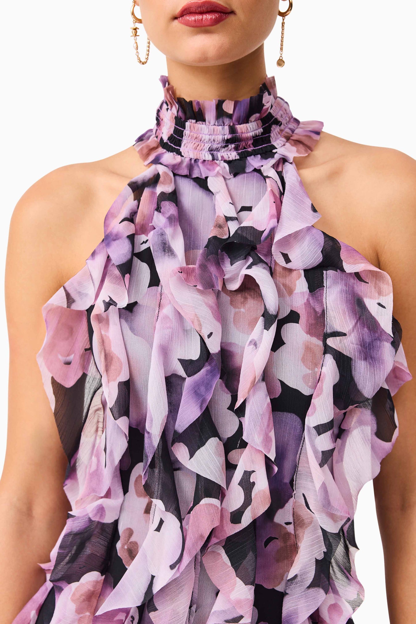 Elliatt - Solene Halter Gown - Black Lilac
