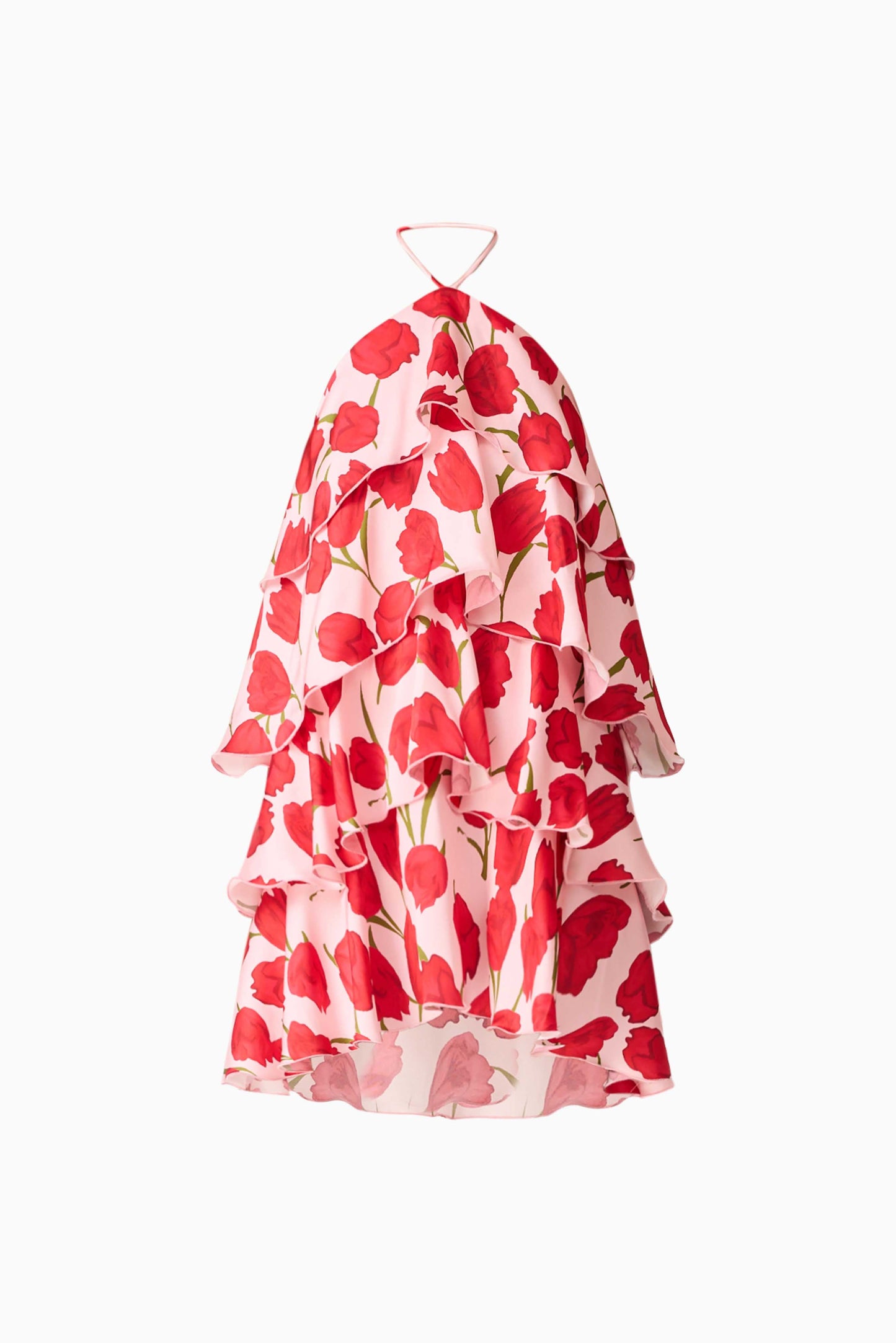Elliatt - Melia Halter Mini Dress - Pink & Red Floral