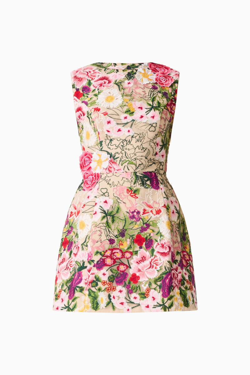 Elliatt - Flora Tulip Mini Dress - Pink & Green Floral
