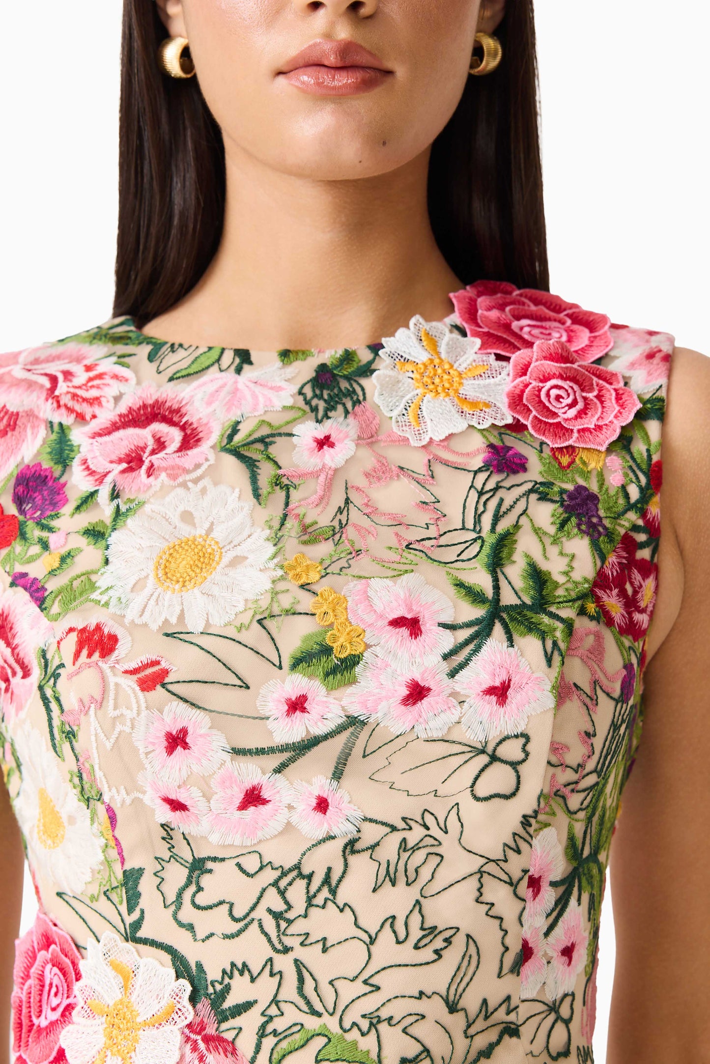 Elliatt - Flora Tulip Mini Dress - Pink & Green Floral