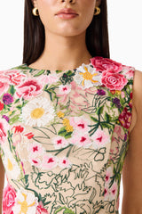 Elliatt - Flora Tulip Mini Dress - Pink & Green Floral