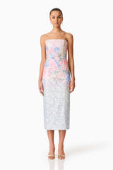 Elliatt - Lurea Strapless Midi Dress - Pink Floral