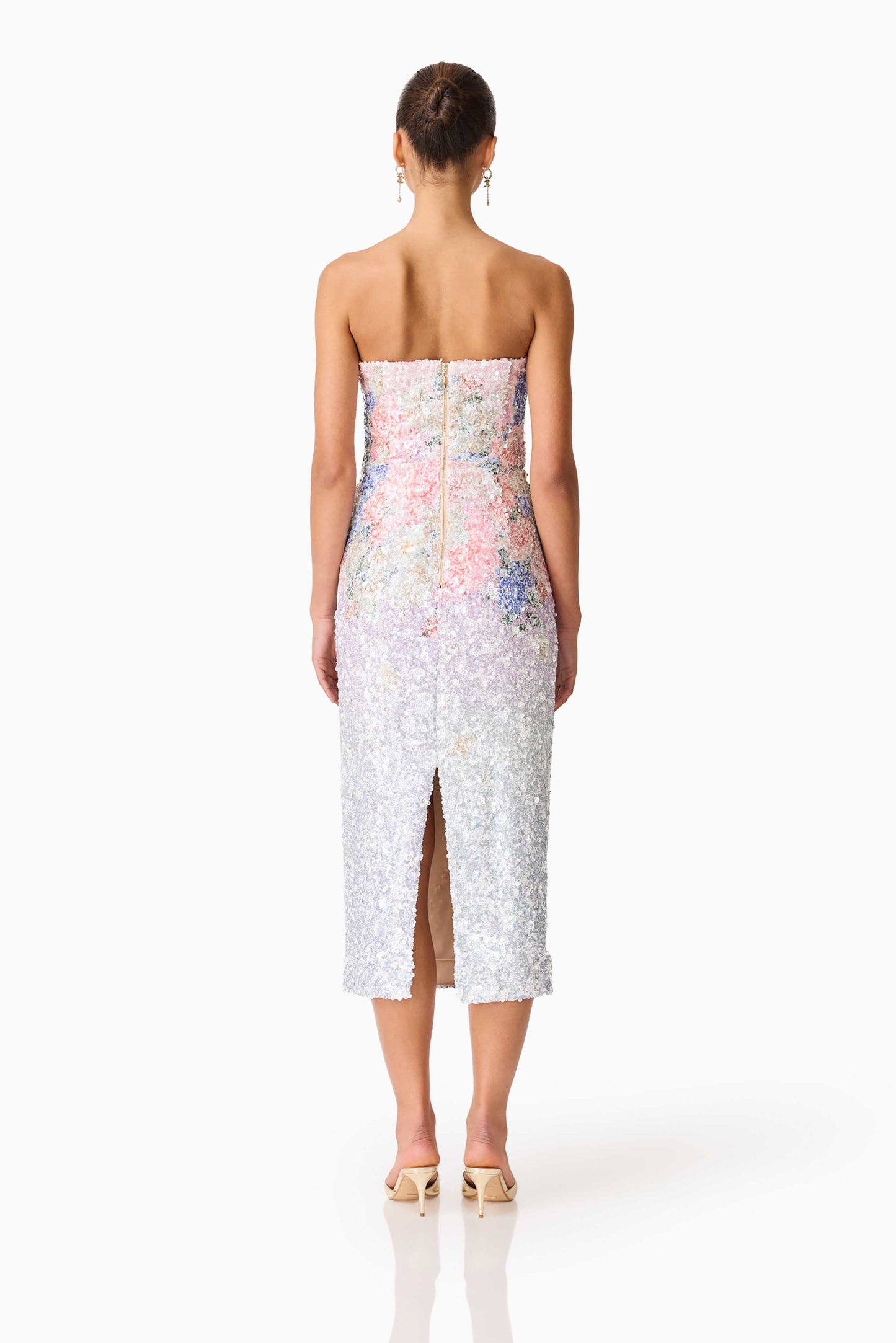 Elliatt - Lurea Strapless Midi Dress - Pink Floral