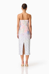 Elliatt - Lurea Strapless Midi Dress - Pink Floral