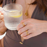 Ellie Vail - Blair Interlocking Hammered Ring
