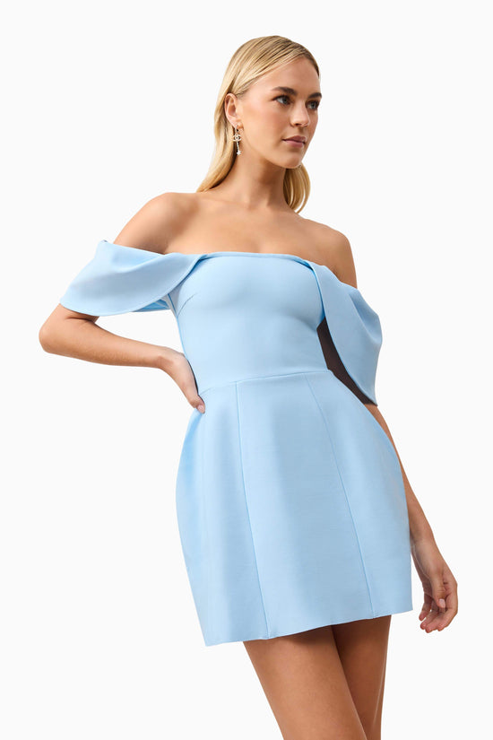 Elliatt - Fiona Off The Shoulder Mini Dress - Bridal Blue