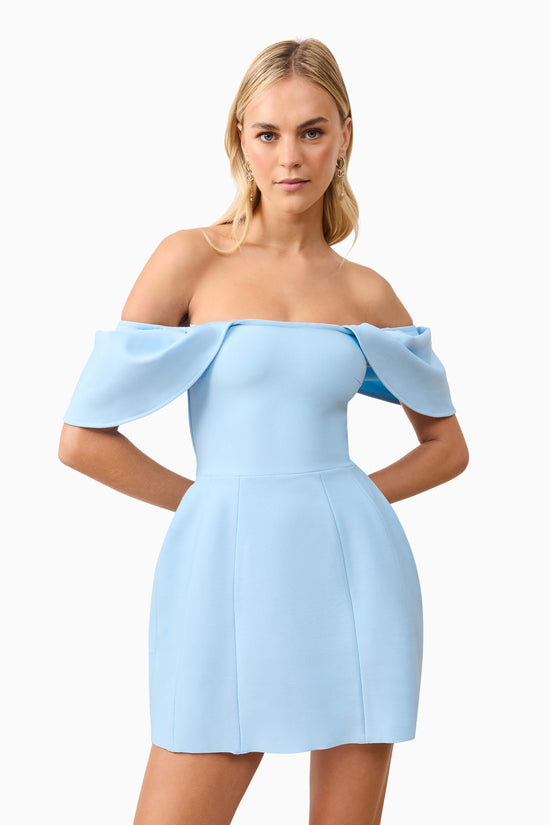 Elliatt - Fiona Off The Shoulder Mini Dress - Bridal Blue