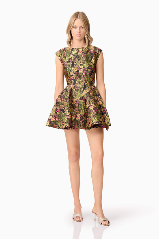 elliatt floral mini dress Tasmin Strapless Mini Dress in Blue & Yellow Floral