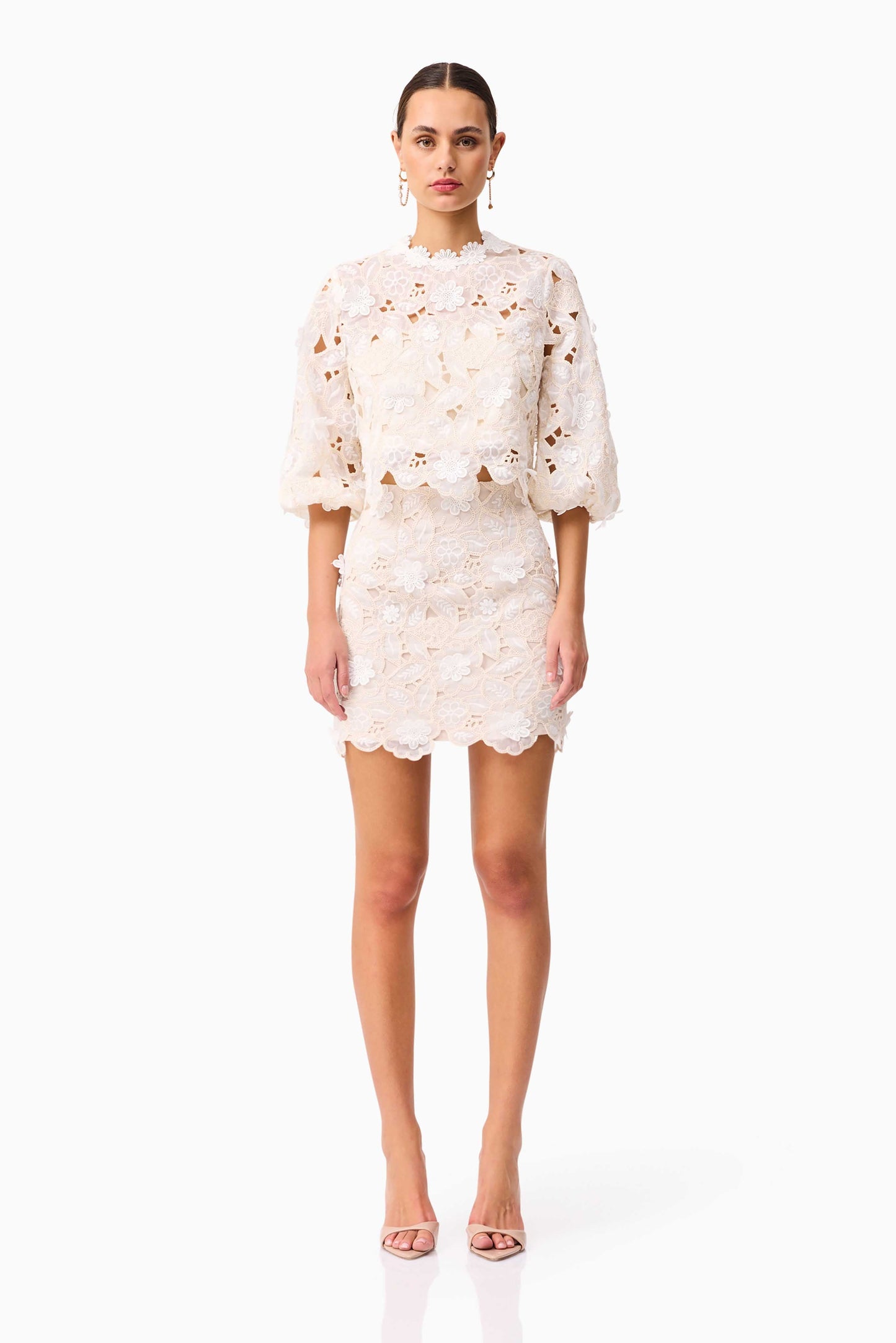 Elliatt - Sienna Top & Mini Skirt Set - Cream