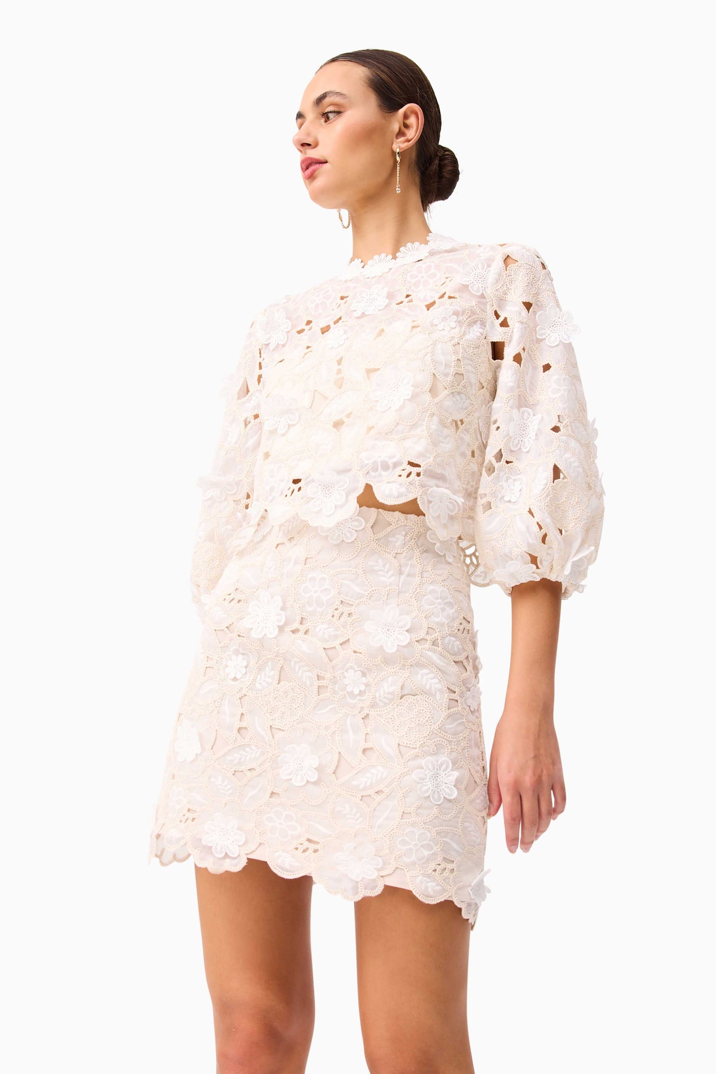 Elliatt - Sienna Top & Mini Skirt Set - Cream