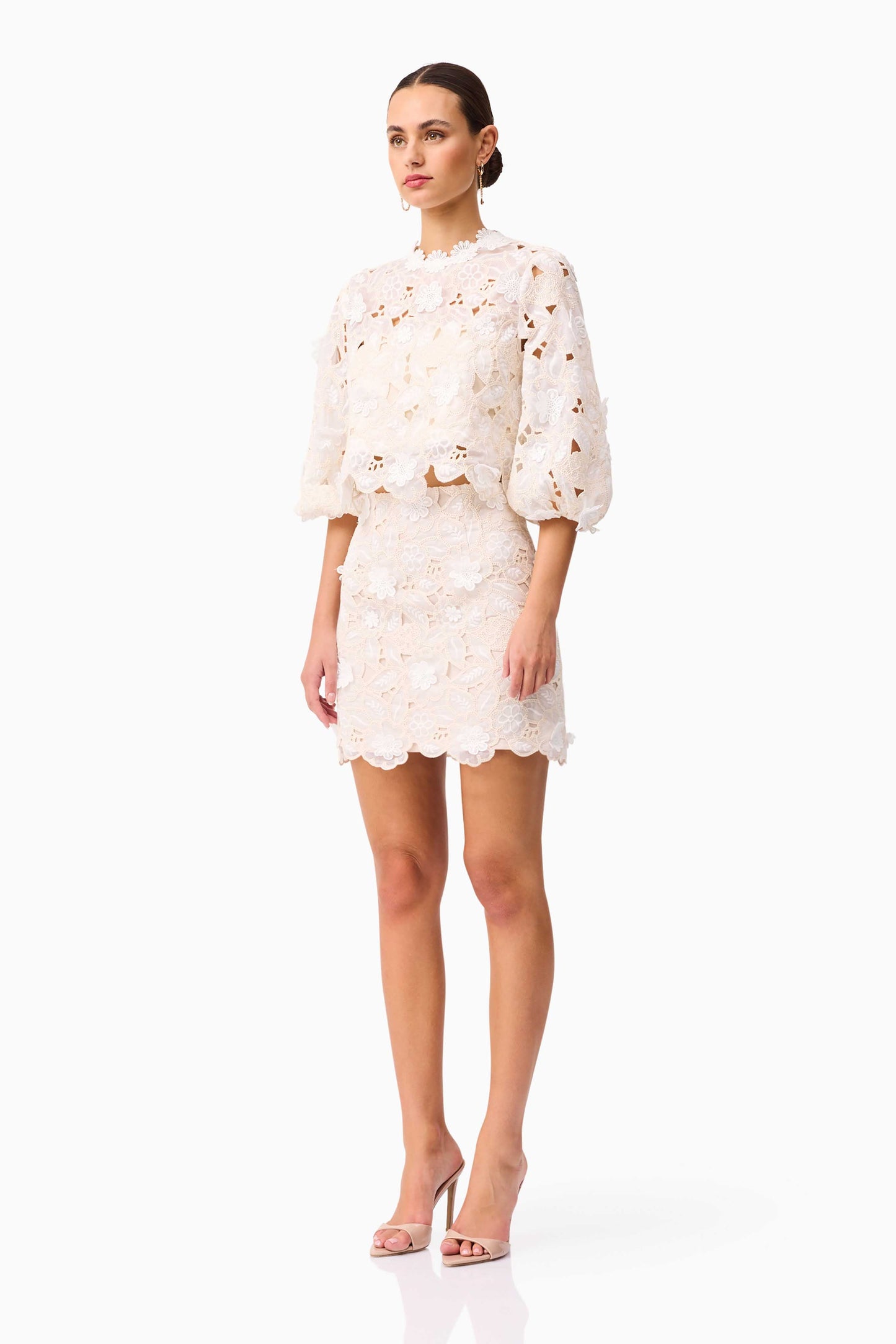 Elliatt - Sienna Top & Mini Skirt Set - Cream