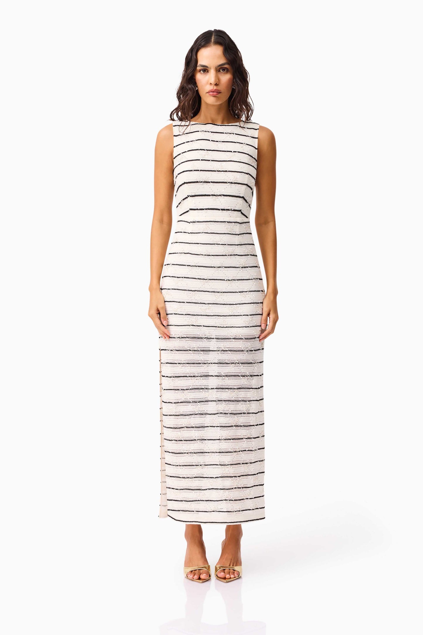 Elliatt - Eldora Low Back Midi Dress - Black & White
