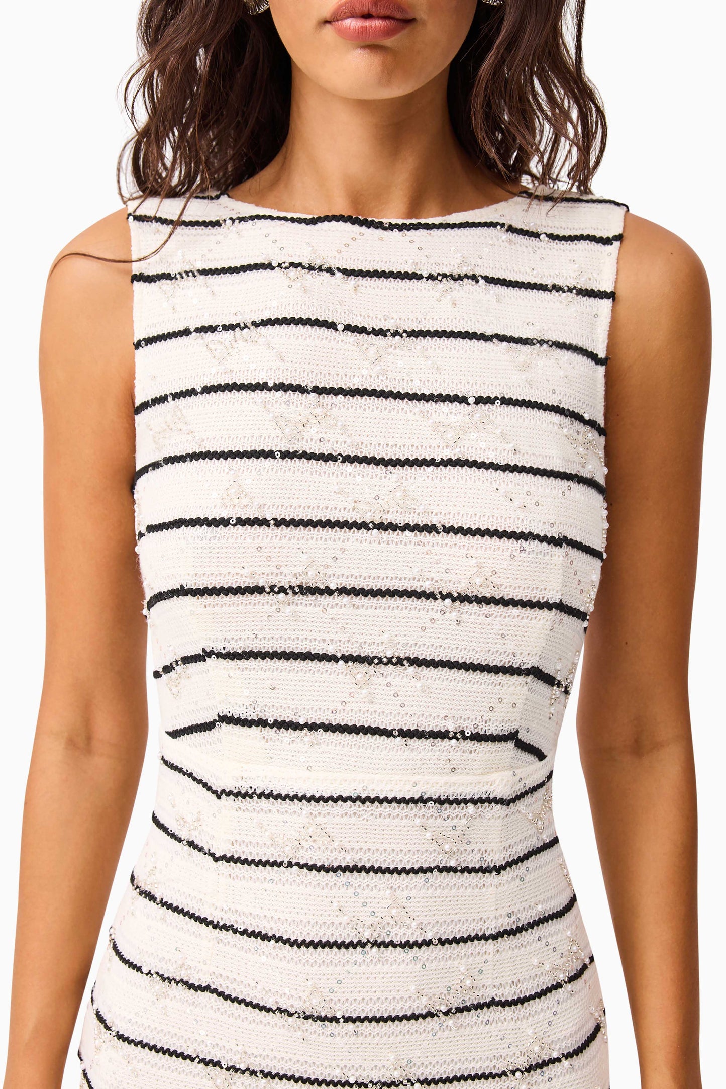 Elliatt - Eldora Low Back Midi Dress - Black & White