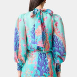 Coral Long Sleeve Top in Blue Multi, view 3