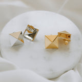 Erin Fader Jewelry - Pyramid Studs - Gold Medium