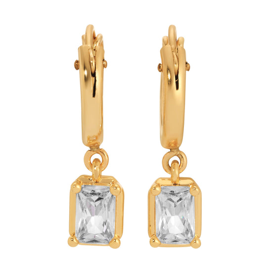 Erin Fader Jewelry - Classic Emerald Cut Huggies