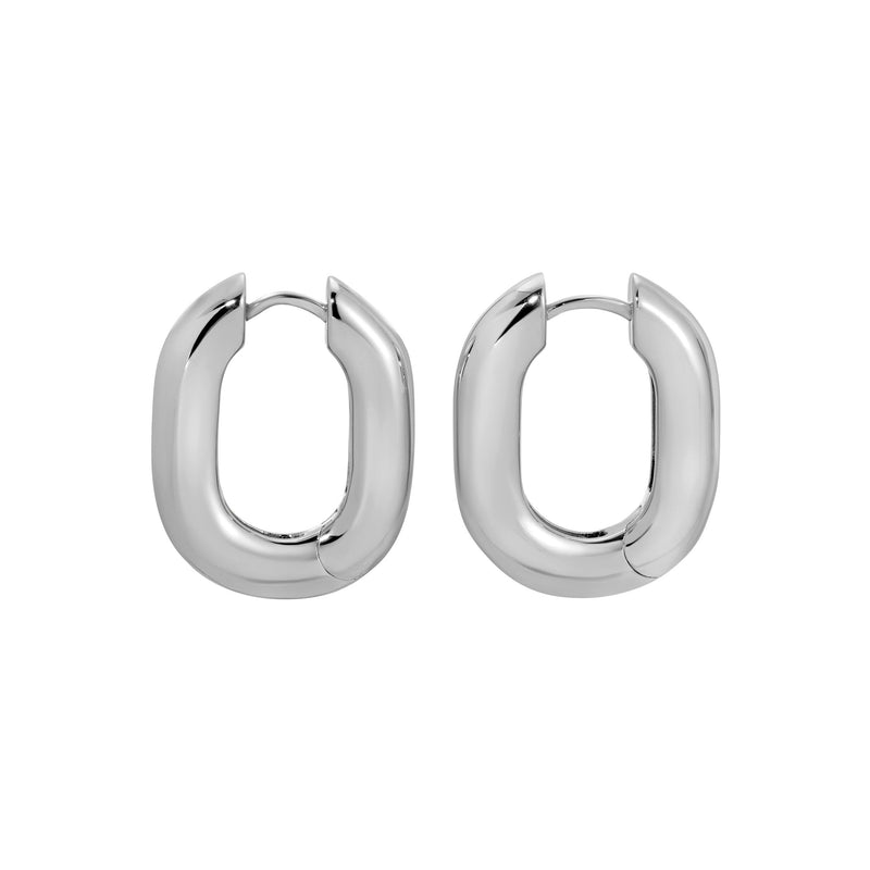 Erin Fader Jewelry - Icon Oval Hoops - Silver Medium