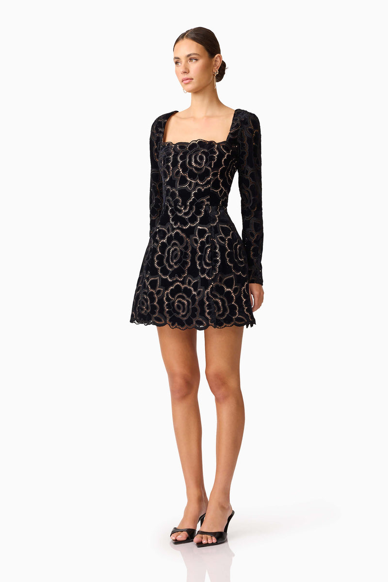 Elliatt - Eris Long Sleeve Mini Dress - Black