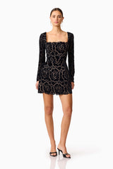 Elliatt - Eris Long Sleeve Mini Dress - Black