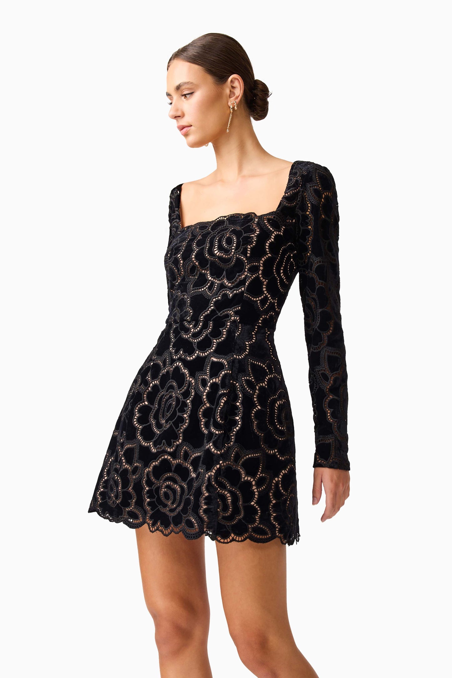 elliatt black dress Isadora Gown in perfect for twirling on the dance floor ELLIATT | Lace Dress -
