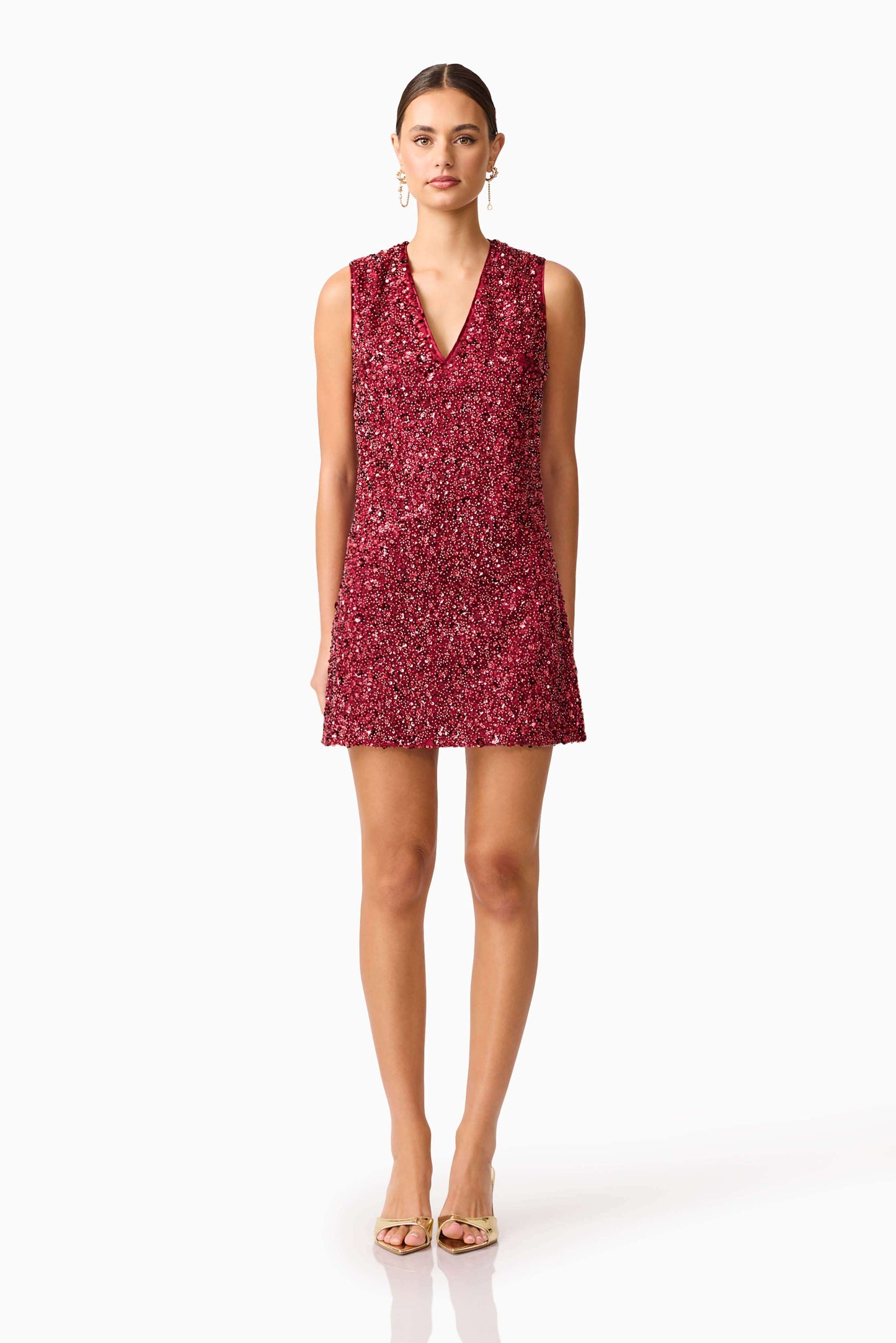 Elliatt - Carmen Shift Mini Dress - Berry