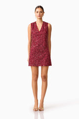 Elliatt - Carmen Shift Mini Dress - Berry