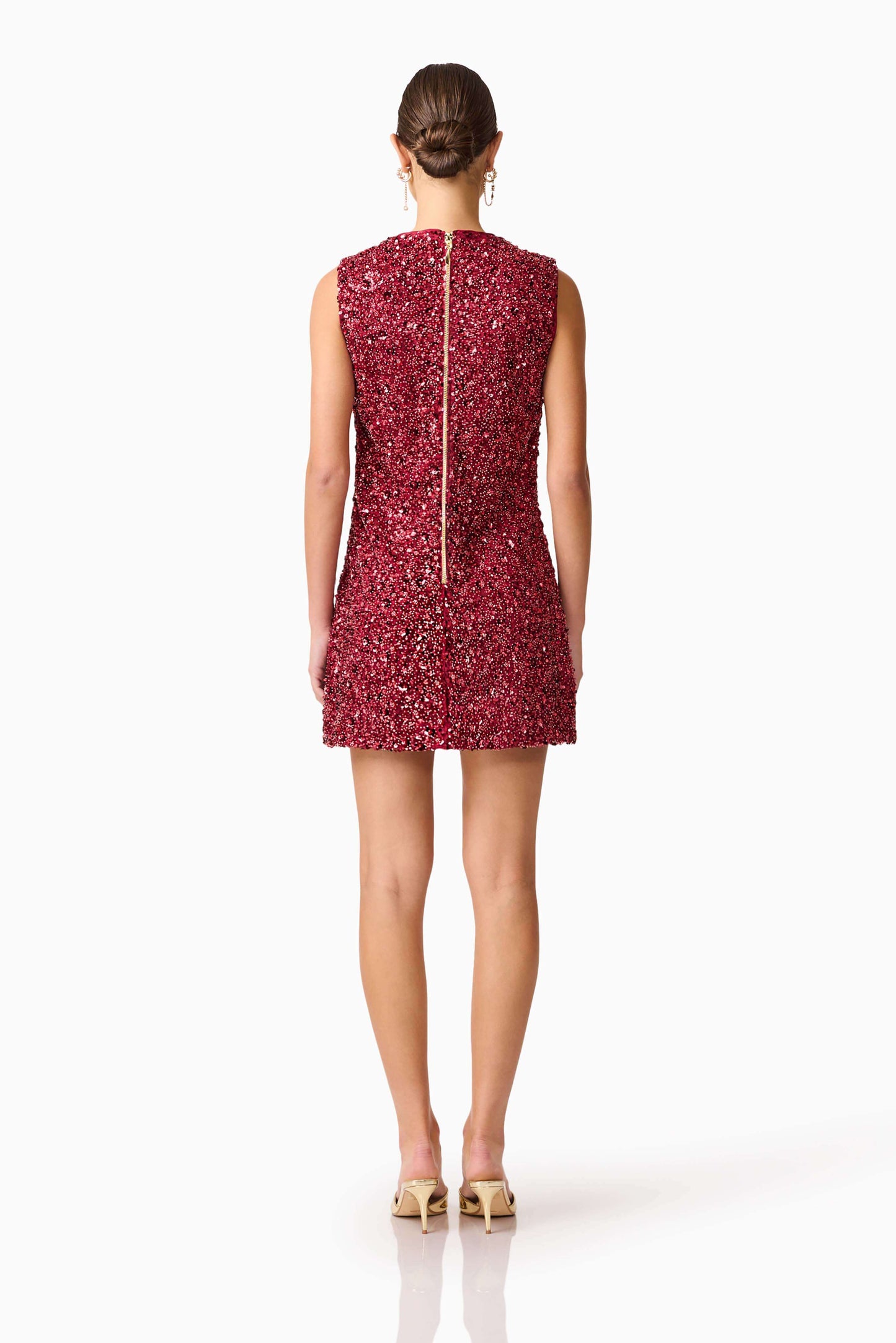 Elliatt - Carmen Shift Mini Dress - Berry