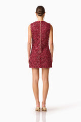 Elliatt - Carmen Shift Mini Dress - Berry