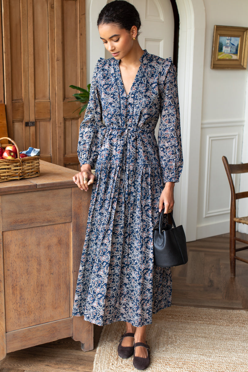 Frances 4 Basque Dress, print detail