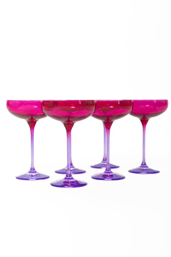 Estelle Champagne Colorblock Coupe Glasses - Set of 6