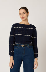 DARK BLUE / IVORY