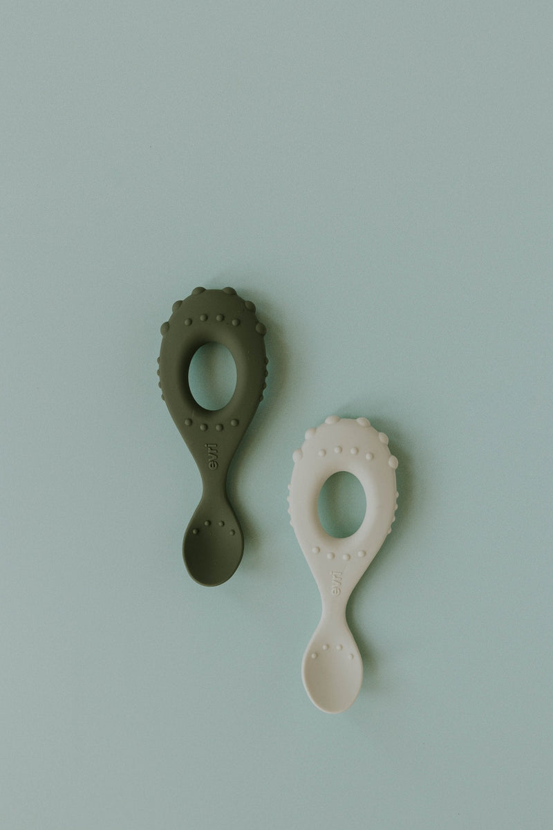 Evri - Silicone Baby Spoon 2-Pack - Evergreen & Meadow
