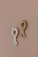Evri - Silicone Baby Spoon 2-Pack - Ivory & Sand