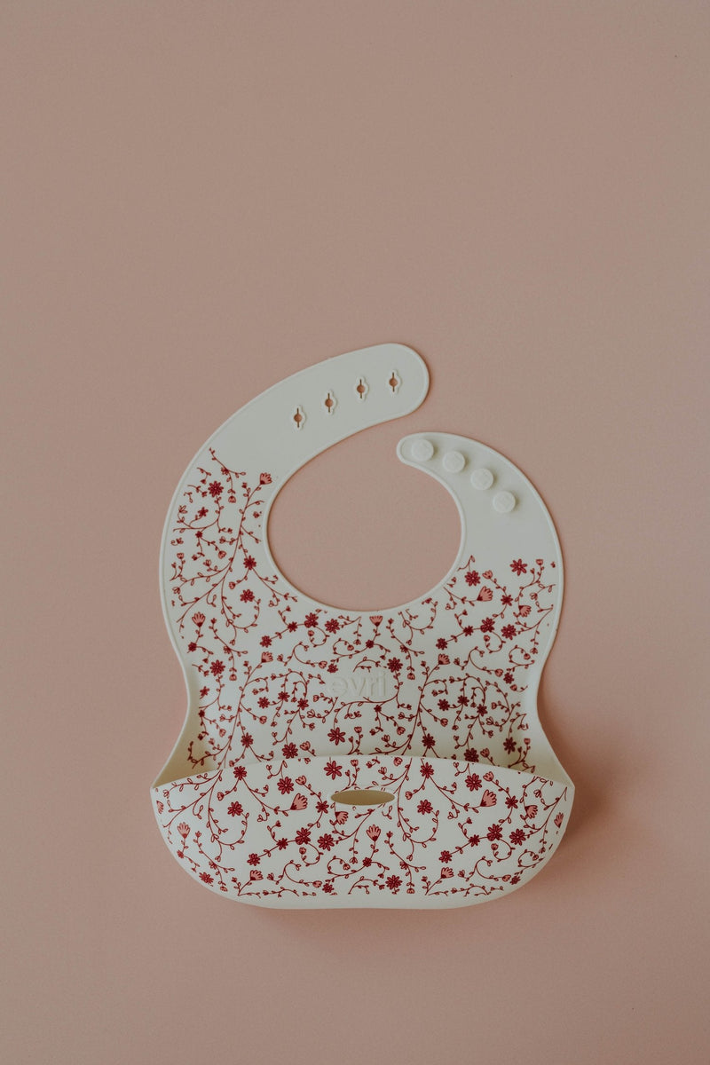 Evri - Printed Silicone Bib - Blossom