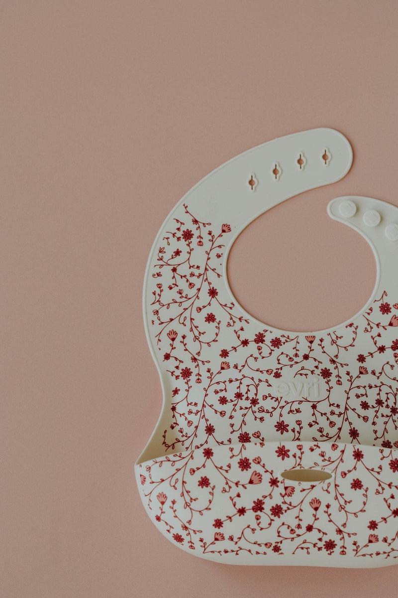 Evri - Printed Silicone Bib - Blossom
