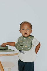 Evri - Printed Silicone Bib - Safari
