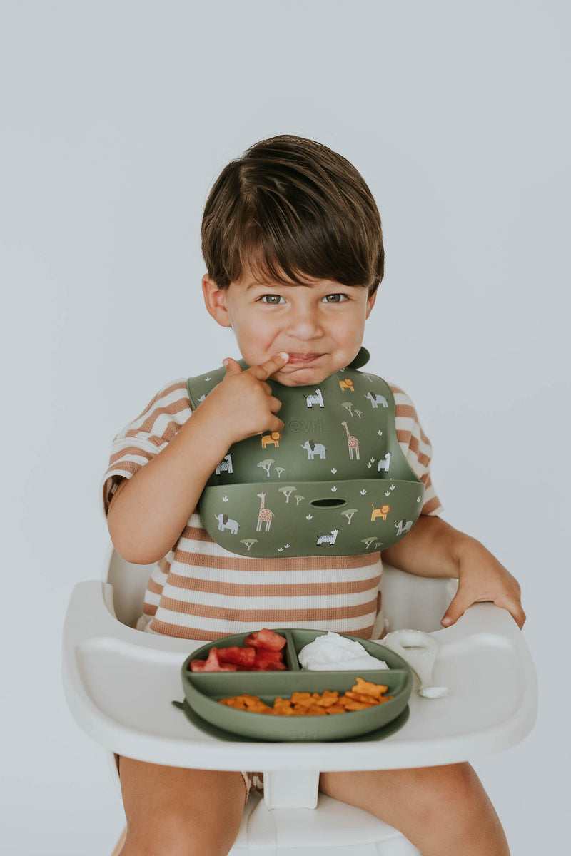 Evri - Printed Silicone Bib - Safari