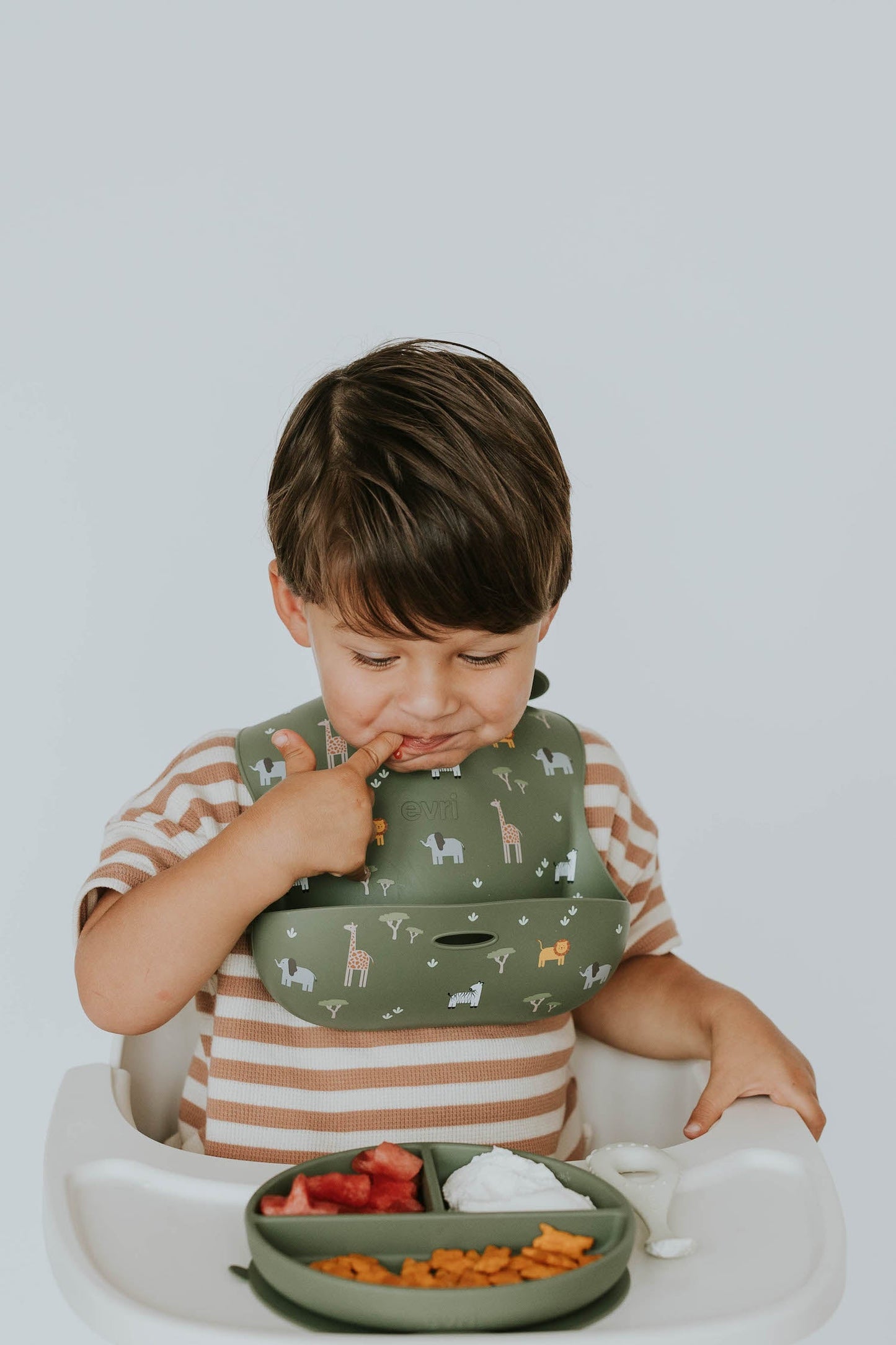 Evri - Printed Silicone Bib - Safari