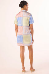 MISA Los Angeles - Holland Dress - Pastel Tiles Satin