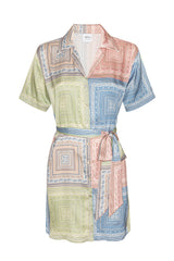 MISA Los Angeles - Holland Dress - Pastel Tiles Satin